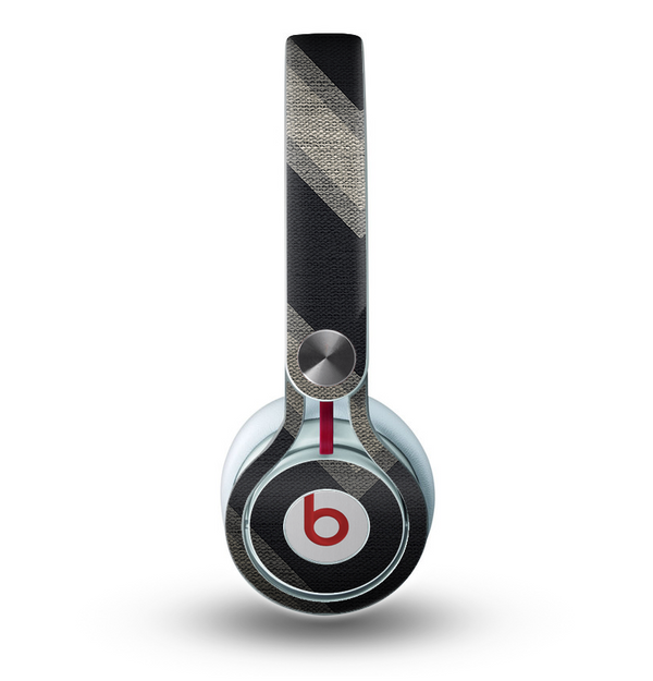 The Two-Toned Dark Black Wide Chevron Pattern Skin for the Beats by Dre Mixr Headphones