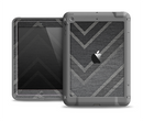 The Two-Toned Dark Black Wide Chevron Pattern V3 Apple iPad Mini LifeProof Fre Case Skin Set