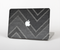 The Two-Toned Dark Black Wide Chevron Pattern V3 Skin Set for the Apple MacBook Pro 15" with Retina Display