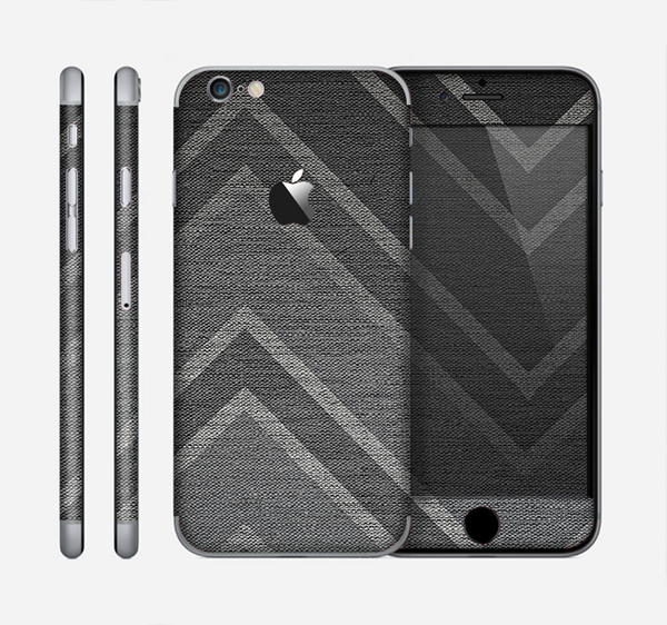The Two-Toned Dark Black Wide Chevron Pattern V3 Skin for the Apple iPhone 6