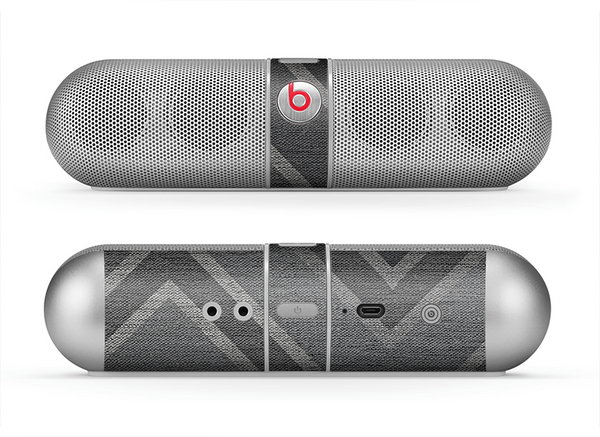 The Two-Toned Dark Black Wide Chevron Pattern V3 Skin for the Beats by Dre Pill Bluetooth Speaker