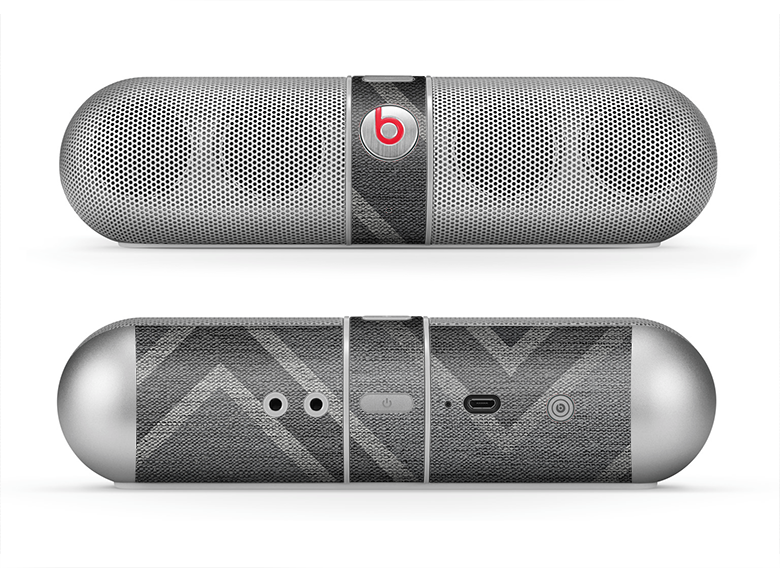 The Two-Toned Dark Black Wide Chevron Pattern V3 Skin for the Beats by Dre Pill Bluetooth Speaker
