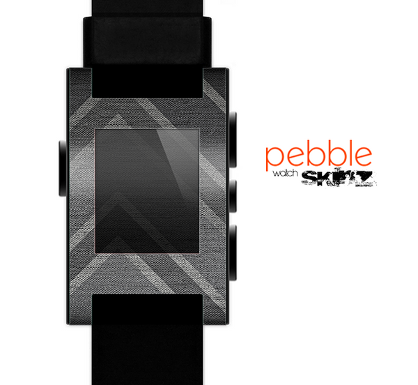 The Two-Toned Dark Black Wide Chevron Pattern V3 Skin for the Pebble SmartWatch