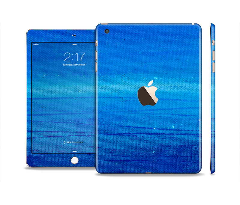 The Unbalanced Blue Textile Surface Full Body Skin Set for the Apple iPad Mini 3