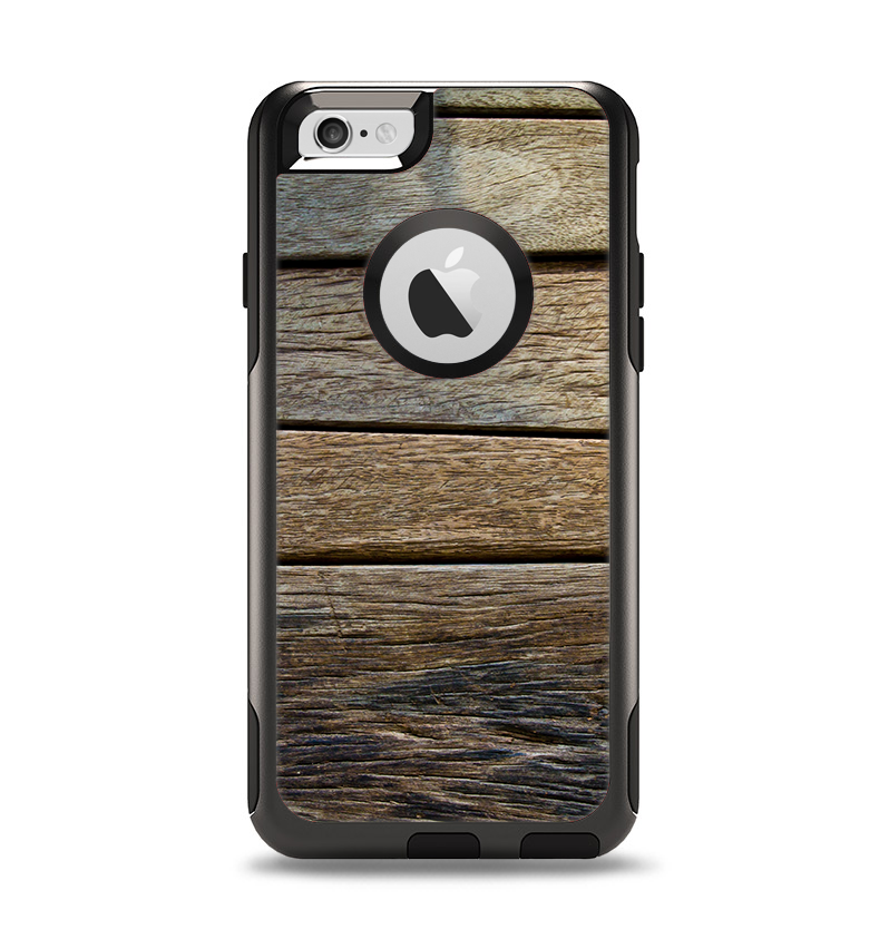 The Uneven Dark Wooden Planks Apple iPhone 6 Otterbox Commuter Case Skin Set