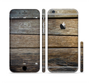 The Uneven Dark Wooden Planks Sectioned Skin Series for the Apple iPhone 6s Plus