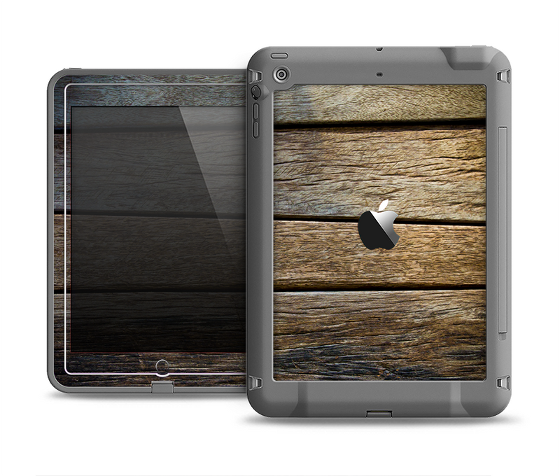 The Uneven Dark Wooden Planks Apple iPad Mini LifeProof Fre Case Skin Set