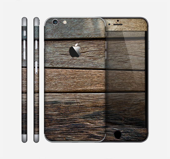 The Uneven Dark Wooden Planks Skin for the Apple iPhone 6 Plus