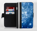 The Unfocused Blue Sparkle Ink-Fuzed Leather Folding Wallet Credit-Card Case for the Apple iPhone 6/6s, 6/6s Plus, 5/5s and 5c