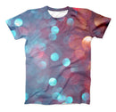 The Unfocused Blue and Red Orbs ink-Fuzed Unisex All Over Full-Printed Fitted Tee Shirt