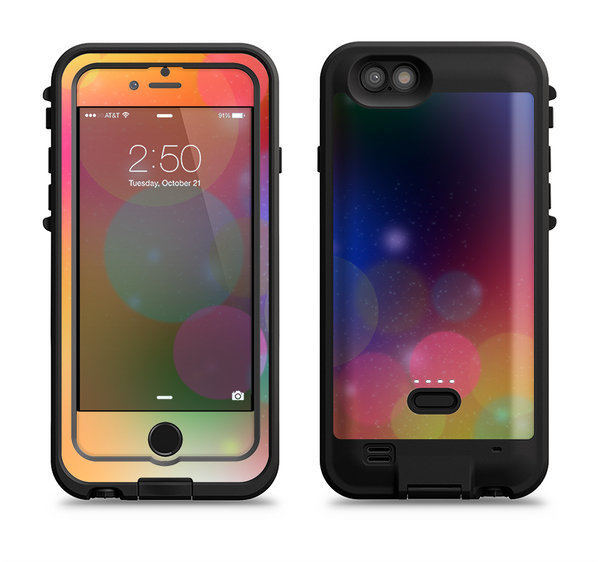 The Unfocused Color Rainbow Bubbles Apple iPhone 6/6s LifeProof Fre POWER Case Skin Set
