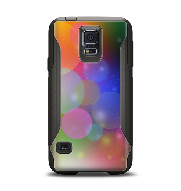 The Unfocused Color Rainbow Bubbles Samsung Galaxy S5 Otterbox Commuter Case Skin Set