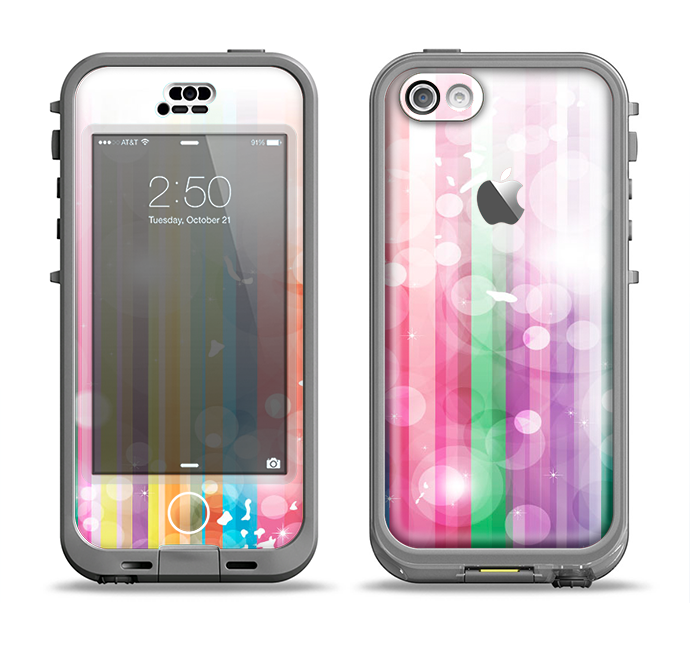 The Unfocused Color Vector Bars Apple iPhone 5c LifeProof Nuud Case Skin Set
