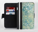 The Unfocused Green & White Drop Surface Ink-Fuzed Leather Folding Wallet Credit-Card Case for the Apple iPhone 6/6s, 6/6s Plus, 5/5s and 5c