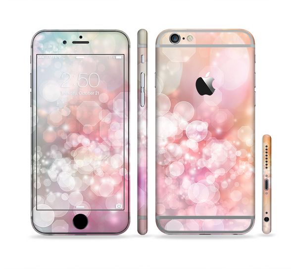 The Unfocused Pink Abstract Lights Sectioned Skin Series for the Apple iPhone 6