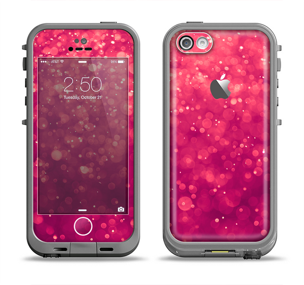 The Unfocused Pink Glimmer Apple iPhone 5c LifeProof Fre Case Skin Set