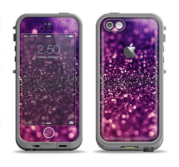 The Unfocused Purple & Pink Glimmer Apple iPhone 5c LifeProof Fre Case Skin Set