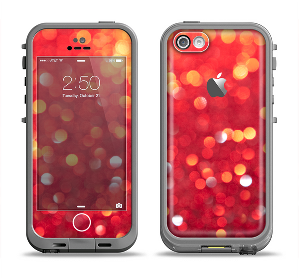 The Unfocused Red Showers Apple iPhone 5c LifeProof Fre Case Skin Set