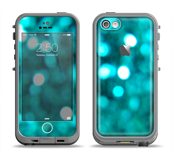 The Unfocused Subtle Blue Sparkle Apple iPhone 5c LifeProof Fre Case Skin Set