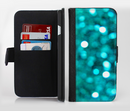 The Unfocused Subtle Blue Sparkle Ink-Fuzed Leather Folding Wallet Credit-Card Case for the Apple iPhone 6/6s, 6/6s Plus, 5/5s and 5c