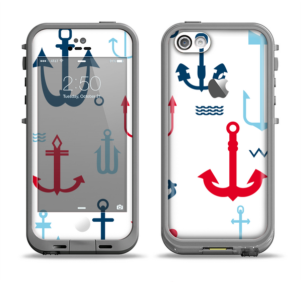 The Various Anchor Colored Icons Apple iPhone 5c LifeProof Fre Case Skin Set