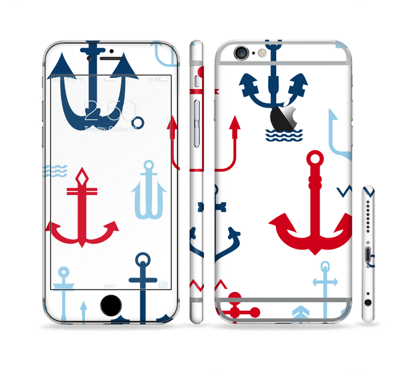 The Various Anchor Colored Icons Sectioned Skin Series for the Apple iPhone 6s