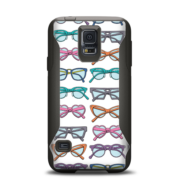The Various Colorful Vector Glasses Samsung Galaxy S5 Otterbox Commuter Case Skin Set