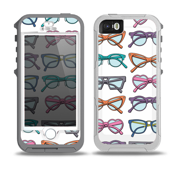 The Various Colorful Vector Glasses Skin for the iPhone 5-5s OtterBox Preserver WaterProof Case