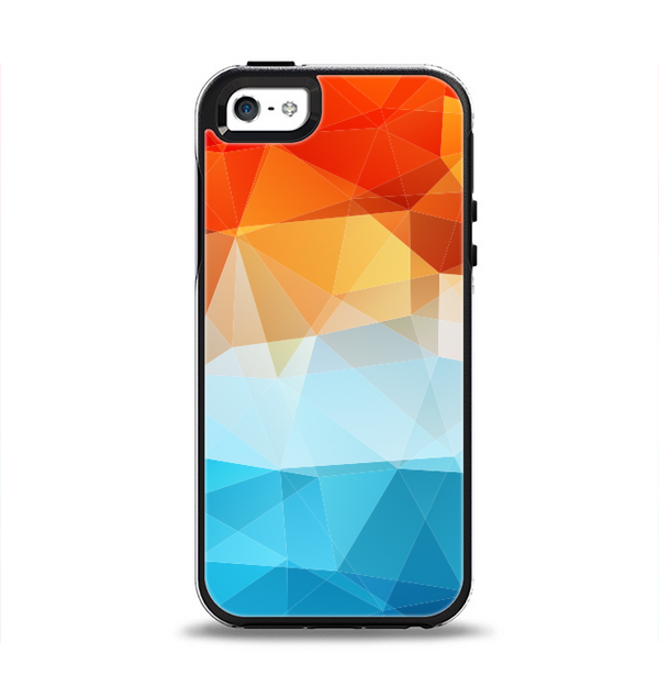 The Vector Abstract Shaped Blue-Orange Overlay Apple iPhone 5-5s Otterbox Symmetry Case Skin Set