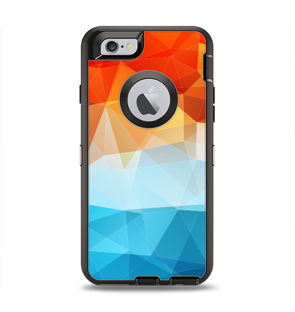The Vector Abstract Shaped Blue-Orange Overlay Apple iPhone 6 Otterbox Defender Case Skin Set