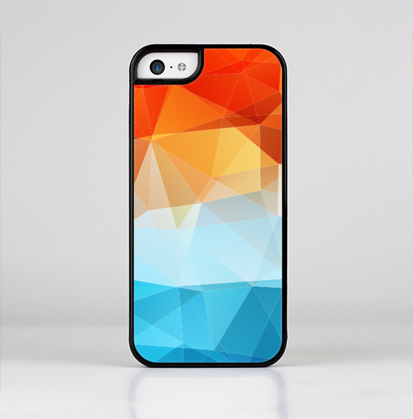 The Vector Abstract Shaped Blue-Orange Overlay Skin-Sert for the Apple iPhone 5c Skin-Sert Case