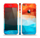 The Vector Abstract Shaped Blue-Orange Overlay Skin Set for the Apple iPhone 5s