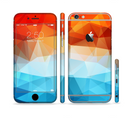 The Vector Abstract Shaped Blue-Orange Overlay Sectioned Skin Series for the Apple iPhone 6