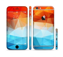 The Vector Abstract Shaped Blue-Orange Overlay Sectioned Skin Series for the Apple iPhone 6s Plus