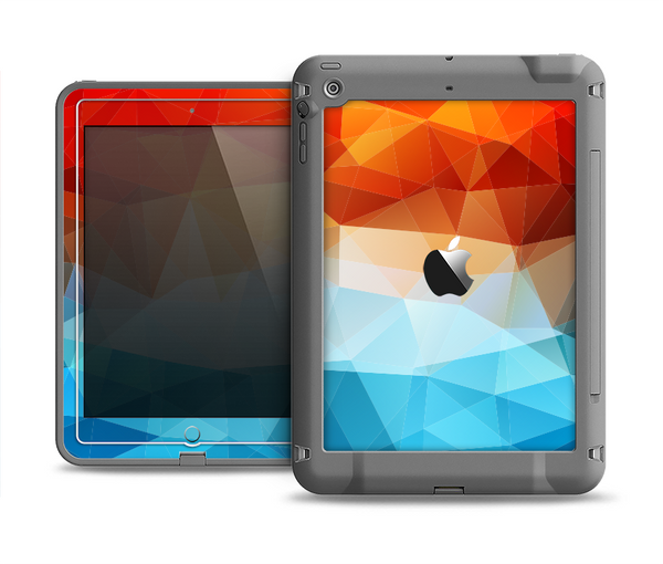 The Vector Abstract Shaped Blue-Orange Overlay Apple iPad Air LifeProof Fre Case Skin Set