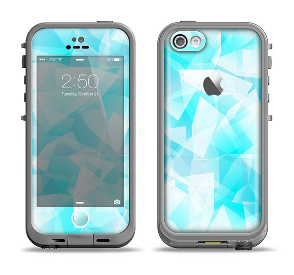 The Vector Abstract Shaped Blue Overlay Apple iPhone 5c LifeProof Fre Case Skin Set