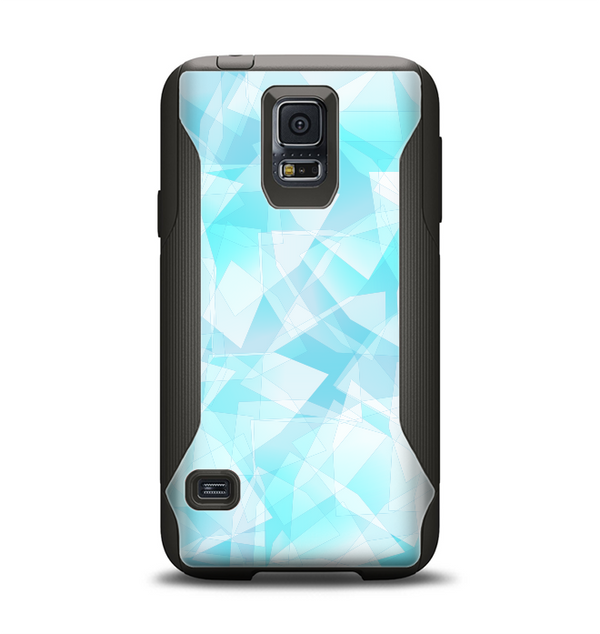 The Vector Abstract Shaped Blue Overlay Samsung Galaxy S5 Otterbox Commuter Case Skin Set