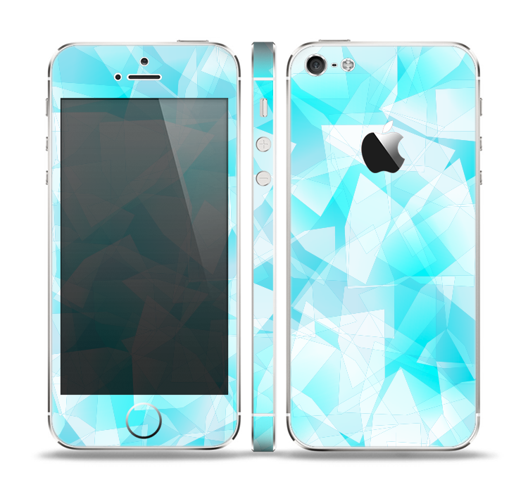 The Vector Abstract Shaped Blue Overlay Skin Set for the Apple iPhone 5