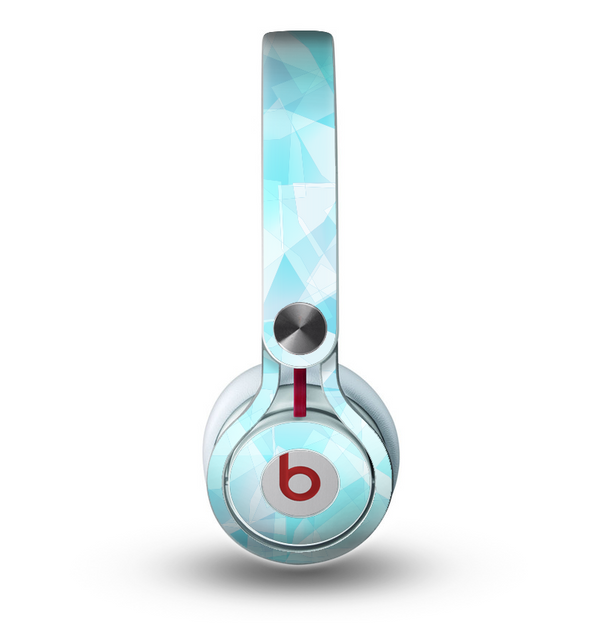 The Vector Abstract Shaped Blue Overlay Skin for the Beats by Dre Mixr Headphones