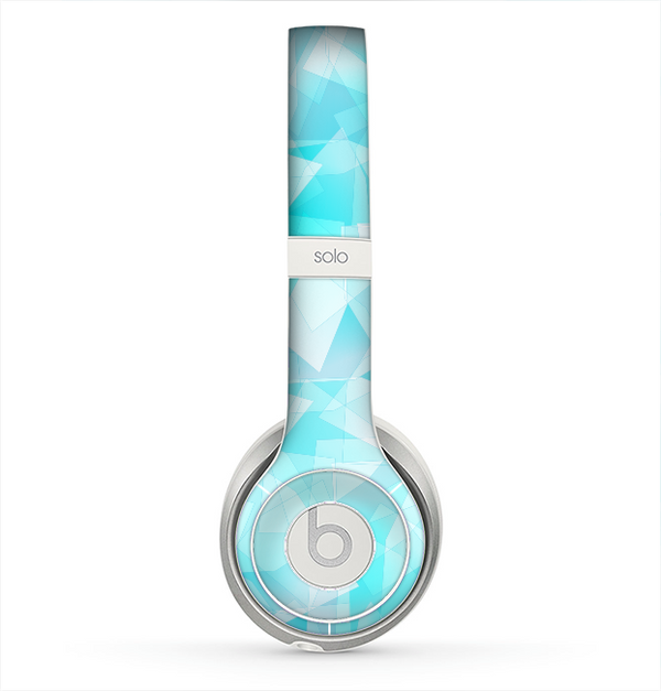 The Vector Abstract Shaped Blue Overlay Skin for the Beats by Dre Solo 2 Headphones