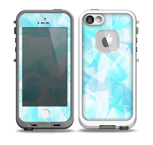 The Vector Abstract Shaped Blue Overlay Skin for the iPhone 5-5s fre LifeProof Case