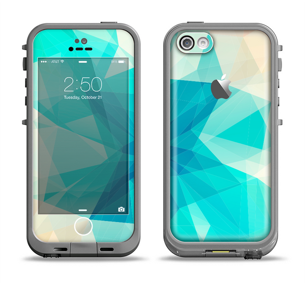 The Vector Abstract Shaped Blue Overlay V2 Apple iPhone 5c LifeProof Fre Case Skin Set