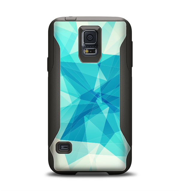 The Vector Abstract Shaped Blue Overlay V2 Samsung Galaxy S5 Otterbox Commuter Case Skin Set