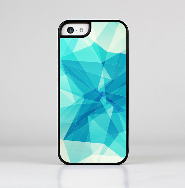 The Vector Abstract Shaped Blue Overlay V2 Skin-Sert for the Apple iPhone 5c Skin-Sert Case