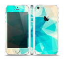 The Vector Abstract Shaped Blue Overlay V2 Skin Set for the Apple iPhone 5