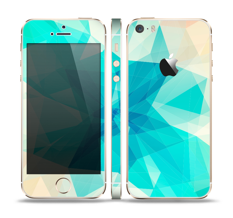 The Vector Abstract Shaped Blue Overlay V2 Skin Set for the Apple iPhone 5s