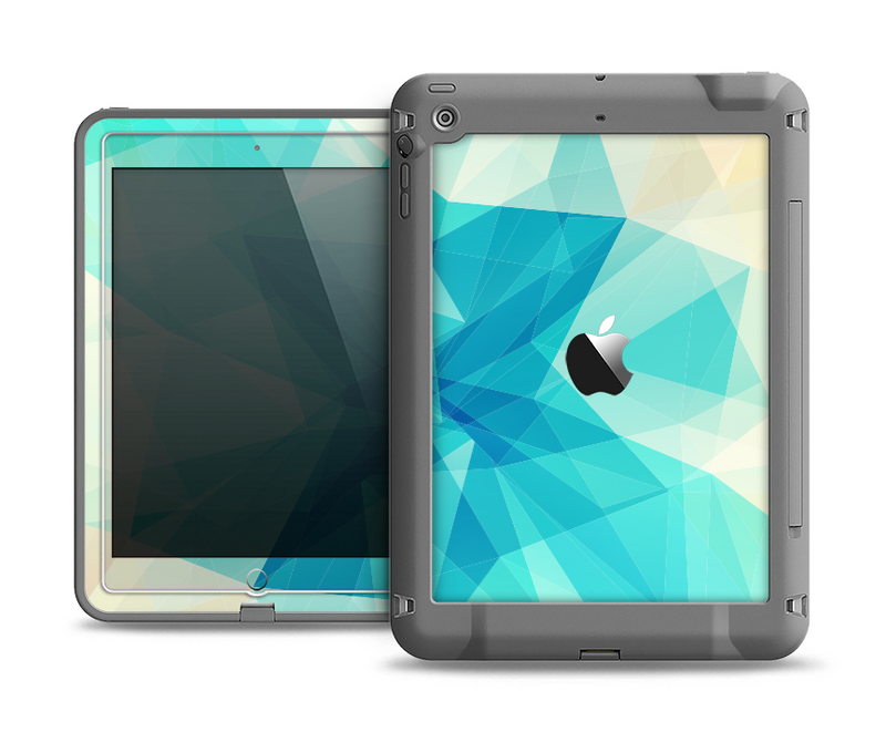 The Vector Abstract Shaped Blue Overlay V2 Apple iPad Mini LifeProof Fre Case Skin Set