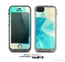 The Vector Abstract Shaped Blue Overlay V2 Skin for the Apple iPhone 5c LifeProof Case