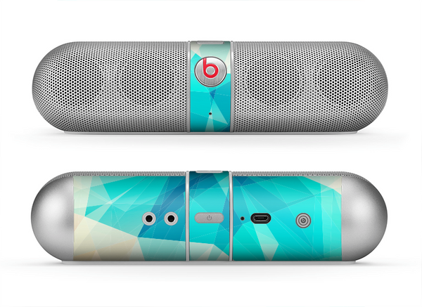 The Vector Abstract Shaped Blue Overlay V2 Skin for the Beats by Dre Pill Bluetooth Speaker