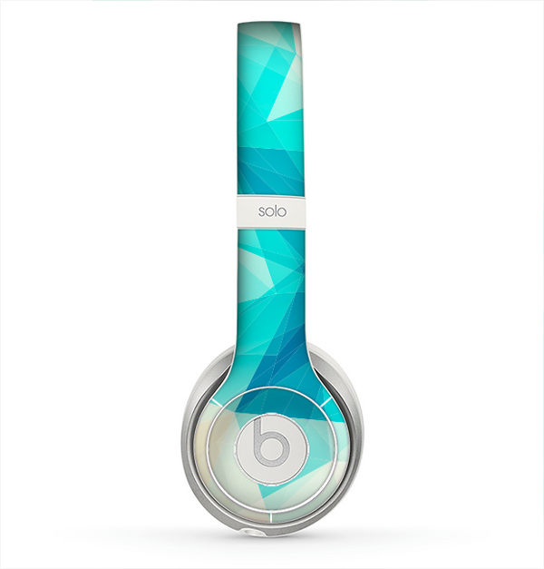 The Vector Abstract Shaped Blue Overlay V2 Skin for the Beats by Dre Solo 2 Headphones